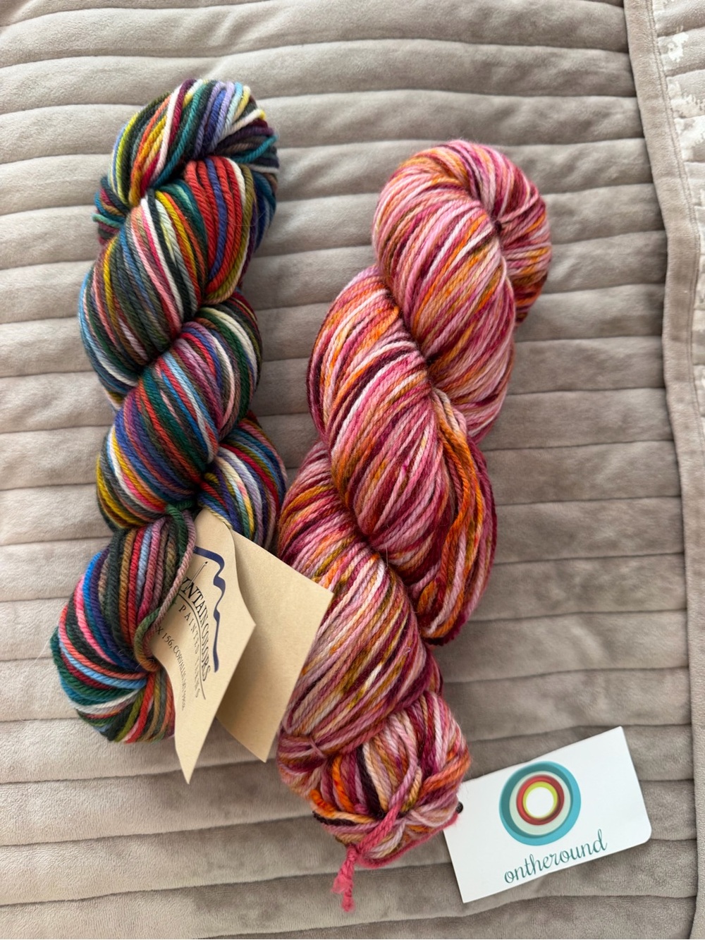 High end Hand-Dyed Multicolor Yarn Skein - Pink & Multicolor